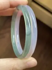 巴西冰玉髓 55 Mm 馬卡龍叮噹一對 Natural chalcedony Agate Bangle
