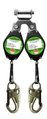 PeakWorks SRL-50502-6LE Dual Twin Self-Retracting Lifeline Fall Protection 6'