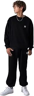 [FILA] Fira Sweat Top and Bottom Set, Sweatshirt, Fleece Lined, Room Wear, Long Sleeve, Loungewear, Pajamas, Homewear, Fitness, Training Wear, Gym, Club Activities, Plain, Large Sizes