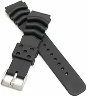 [TEAFIRST] 22MM Black Rubber Watch Band/Strap Replacement For SEIKO DIVER'S Watch