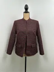 Anne Klein Women’s Black/Cinnamon Mandarin Collar Jacket Size 8