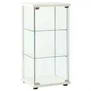 Storage Cabinet Tempered Glass White
