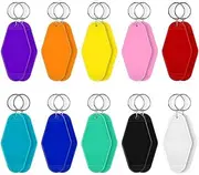 [RUJUE] 20pcs Blank Hotel Motel Keychain, Double-Sided Heat Transfer Keychains Plastic Rhombus Motel Keychain Blank with Ring for DIY Crafts Ornament Zipper Pulls Backpack Labels Tags