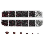 2620 Pcs Hotfix Rhinestones Crystal Glass Gem(SS6-SS30,Deep Purple,Bright White)