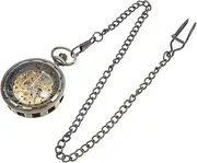 [WRITWAA] Vintage Pocket Watch Waistcoat Buckle Chains Digital Watch Rings Pocket Watches Steampunk Pocket Watch Pocket Watch Chain Pocket Chain Men Mechanical Waterproof Watch Keychains