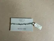 Alex & Ani Aquamarine March Birthstone Curb Chain Bracelet Silver NWT!