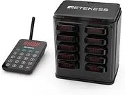 Retekess TD177 Restaurant Pager System, Vibrating Food Pagers, Out of Range Alarm, Close Reminder, 10 Restaurant Buzzers for Food Truck, Coffee Shop