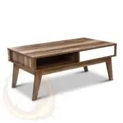 Artiss Coffee Table 2 Storage Drawers Open Shelf Scandinavian Wooden and White