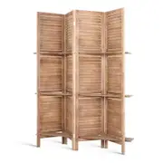 Artiss Room Divider Privacy Screen Foldable Partition Stand 4 Panel Brown