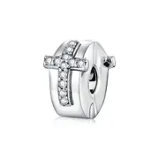 Bible Cross Clip Charm for Women Bracelet Silver plating Jewelry DIY Bracelet