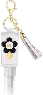 Portable Hand Sanitizer Holder Keychain for Women 30ml White Black Mini Perfume Toner Spray Bottle Handbag Accessories
