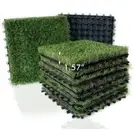 XLX TURF Artificial Grass Tiles Interlocking Turf Deck Set 9 Pack - 12"x12"