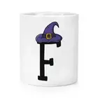 Letter F Witches Wizard Hat Makeup Brush Pencil Pot Witch Halloween Alphabet