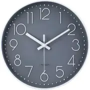 12 Inch Non-Ticking Wall Clock for Home/Office/School/Kitchen/Bedroom/Living Room (Gray)