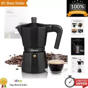 Classic 6-Cup Stovetop Espresso Maker - Italian Moka Pot for Gas & Electric