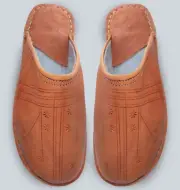 HANDMADE MOROCCAN LEATHER SLIPPERS BERBER BABOUCHE SLIPPER ALMOND LEATHER UNISEX