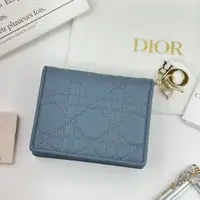 在飛比找蝦皮購物優惠-二手現貨 DIOR 迪奧LADY DIOR 霧霾藍 羊皮 金