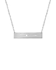 Jane Basch Sideways Horizontal Initial Bar Necklace (A-Z)