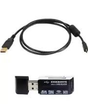 6 ft USB Cable fits Canon EOS 90D, M50 Digital DSLR Camera w/ SD MicroSD Reader