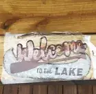 Welcome To The Lake Metal Sign Lake House Canoe Paddle Rustic Home Wall Decor