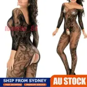 Women`s Sexy Lace Fishnet Open Crotch Body Stocking Bodydoll Lingerie Nightwear