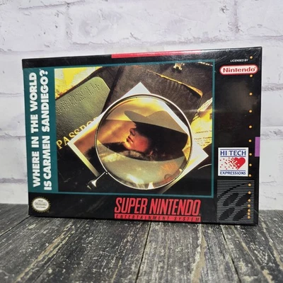 NEW Where in The World is Carmen Sandiego? (Nintendo SNES, 1993) Sealed