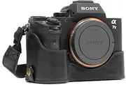 [MegaGear] MG1129 Sony Alpha A7S II, A7R II, A7 II Genuine Leather Camera Half Case and Strap - Black