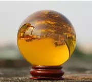 Natural Citrine Calcite Quartz Crystal Sphere Ball Healing Gemstone38-42MM+Stand