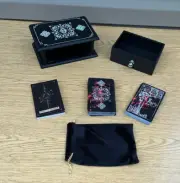 EMC Tarot Store Black Tarot Deck With Guidebook, Tarot Cloth and Holding Case