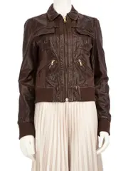 Brown Biker Leather Jacket