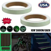 2Pcs Luminous Tape Glow In The Dark Waterproof Self Adhesive Safety Stickers USA
