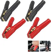 4PCS 100A Crocodile Clips Jump Lead Clamps Car Battery Alligator Clips Heavy Duty Pure Copper Crocodile Cable Clips Test Clamps for Petrol Diesel Car Van Truck