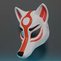 在飛比找蝦皮購物優惠-「熊熊列印」 3D列印 狐狸面具 日本面具