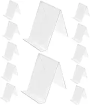 Tofficu 12pcs Clear Acrylic Book Holder Display Stand Desktop Bookshelf for Home Office Library and Bookstore Modern Design Marketing Tool