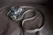 Genuine Real Leather Camera Shoulder Neck strap for film EVIL camera Dark Brown