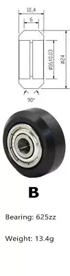 3D Printer POM V Slot Wheel Plastic Linear Roller Bearing For Creality