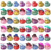 200 Pcs Glitter Rubber in Bulk Summer Mini Rubber Ducks Bath Toy Accessories ...