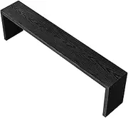LYXWGRZD Dining Bench, Black Wood Bench, Farmhouse Wood Bench with Anti-Slip Foot Pads, Entryway Bench with Rounded Corner, Kitchen Bench for Living Room, Hallway, Bedroom(80cm/31.4in)