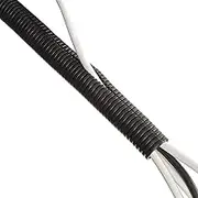 D-Line Flexible Cable Tube | Cable Management Sleeve | Wire Hider to Organize Cords from TVs, PCs and Games Consoles | 3' 7" Length x 1 1/4" Diameter | Black