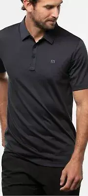 NWT Travis Mathew The Zinna Slub Dark Gray Golf Polo Shirt Mens Medium