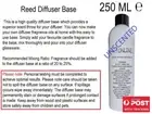 250 ml Approx Unscented Reed Diffuser Base plus 10 sticks