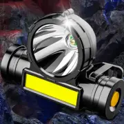 USB Headlight Headlamp Powerful COB LED Waterproof Rechargeable Flashlight CR