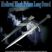Medieval Knight Black Prince Short Sword Fantasy Dagger w/ Sheath Movie Replica