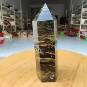405g WOW! Natural Rare Pietrsite Crystal Obelisk Quartz Tower Point Healing Y707
