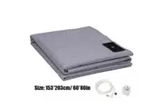 OZNALA 153*203cm Bed Earthing Sheet Grounding Mat Queen King Bed Fitted & Flat AU Plug King Queen Grey