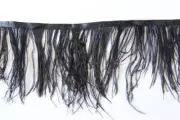 10 yards Real Natural Ostrich Feather Fringe Trim-black