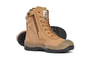 Mongrel Mens High Leg Zip Side Safety Work Boots W Scuff Cap 451050 - Wheat
