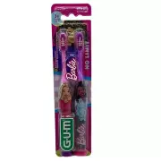 GUM Barbie Ultra Soft Toothbrush 2 Pack Suction Base Tongue Cleaner Barbiecore