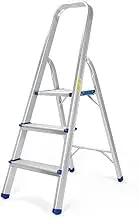3 Step Multi-Purpose Folding Ladder Aluminium Light Weight Non Slip Platform