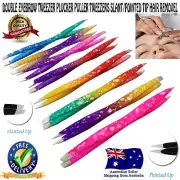 DOUBLE EYEBROW SLANT/POINTED TIP HAIR REMOVEL TWEEZER PLUCKER PULLER TWEEZERS